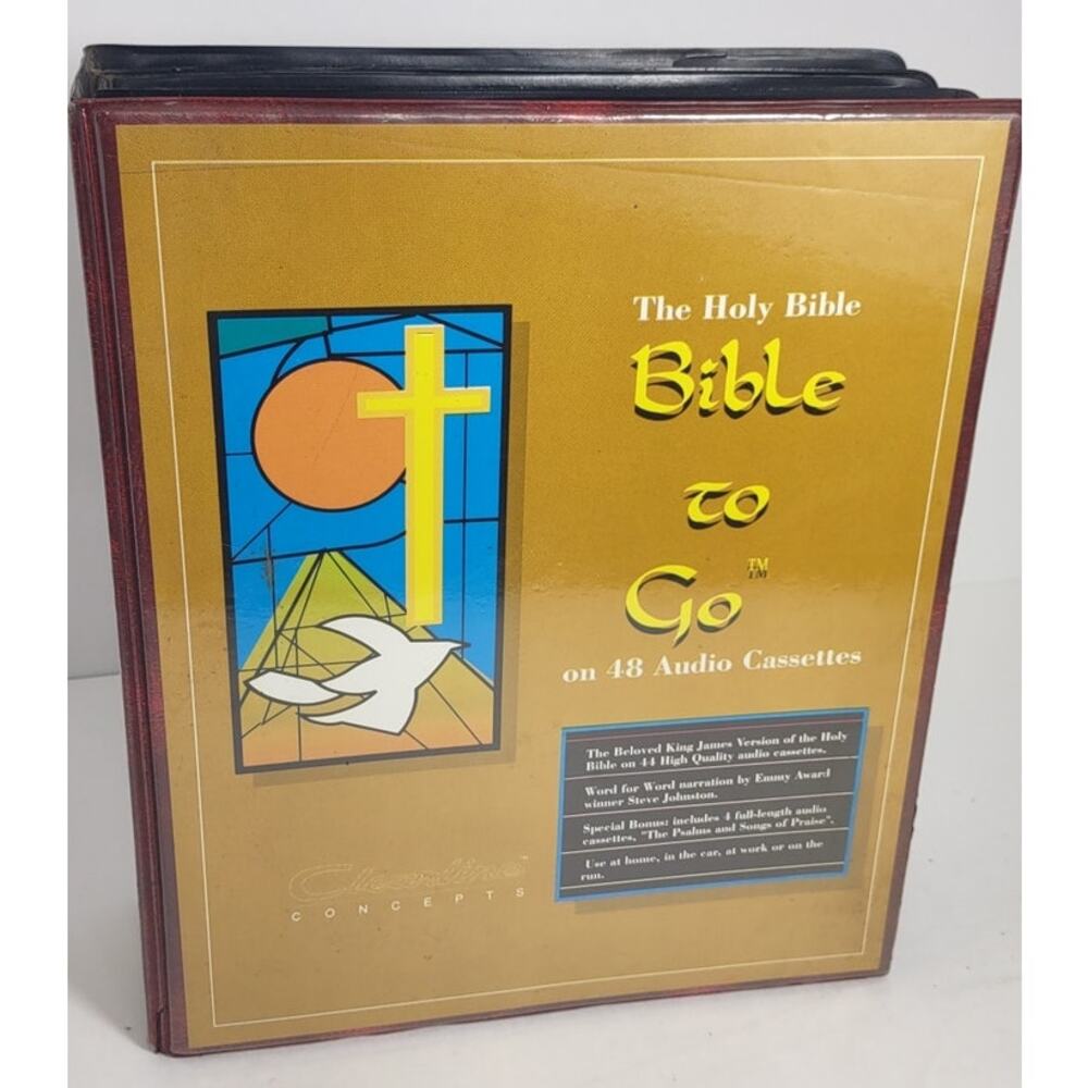The Holy Bible "To Go" On Cassette Tapes 46 Tape Set Jesus Vintage King James